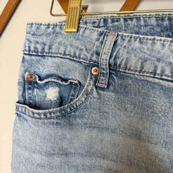 Gap Slim Boyfriend Jean in Light Boyd 10/30R Womens Denim Raw Hem Mid Rise Ankle - Picture 5 of 9